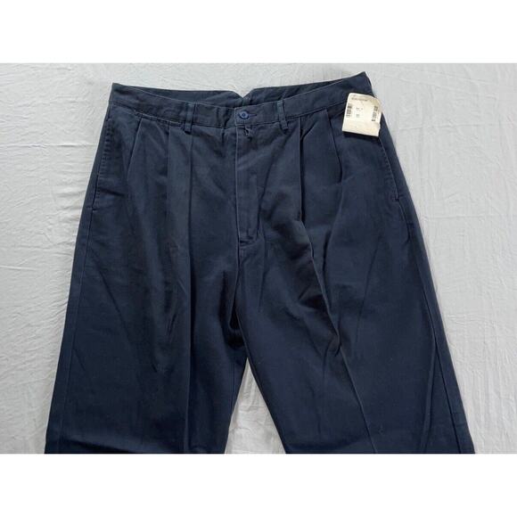 Faconnable Vintage Washed Pleated Chino Pants. Navy Blue, Actual 37. NWOT!! - Picture 3 of 7